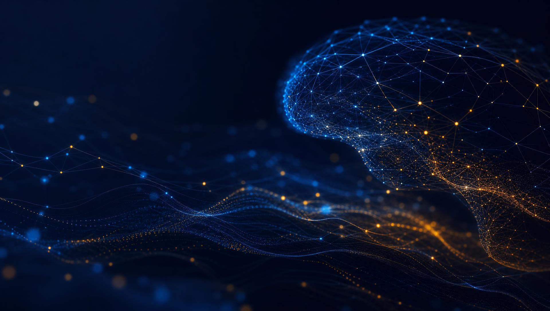 Abstract data and AI network background